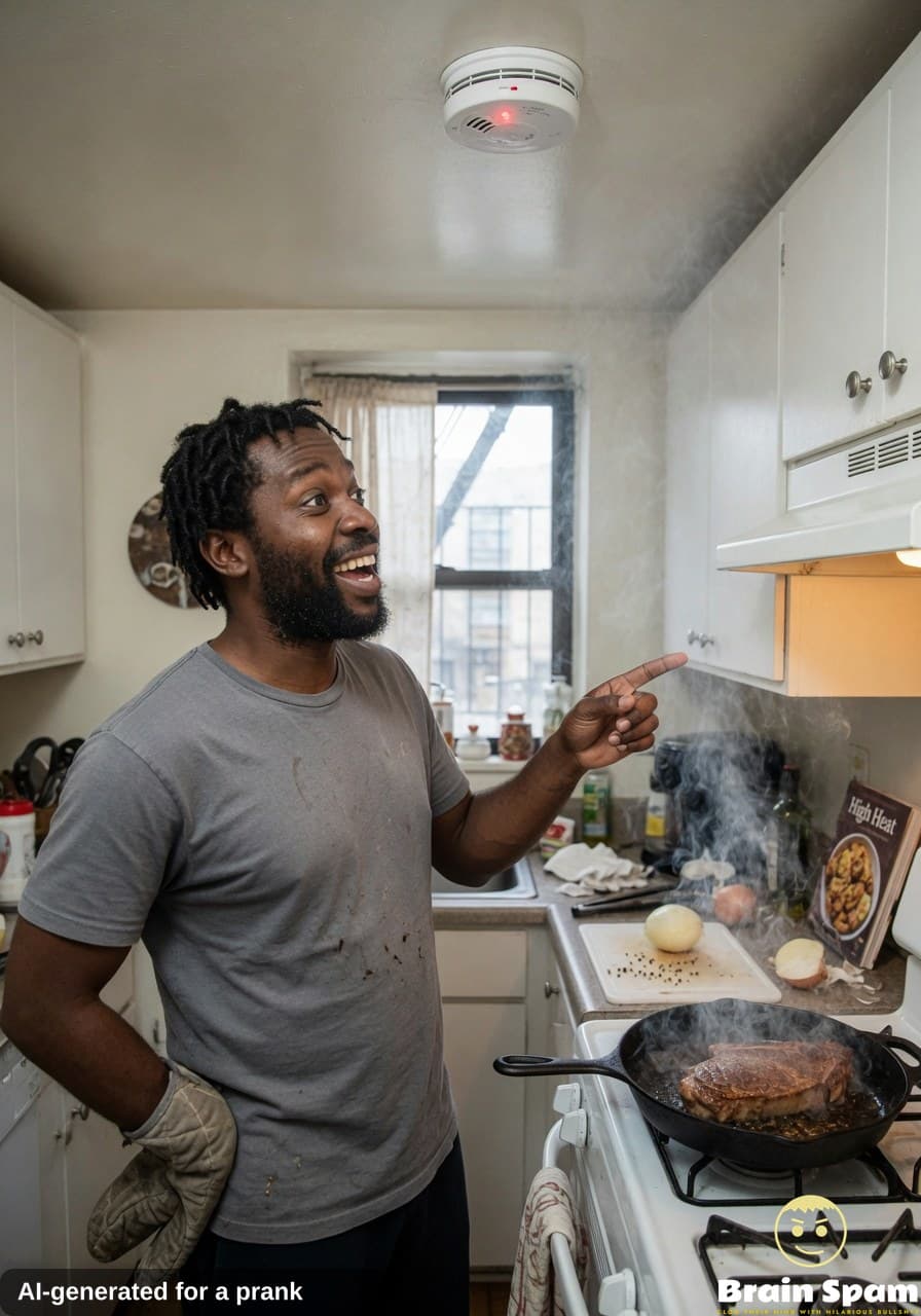 Home cook reports smoke detector activation during searing attempt